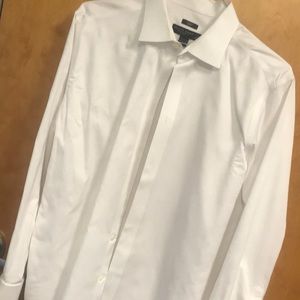 Pronto Uomo mens button down white with stripes shirt